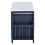 Banc de rangement 2 places avec coussin – Noir / Naturel / Bleu marine / Espresso / Blanc antique