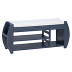 Banc de rangement 2 places avec coussin – Noir / Naturel / Bleu marine / Espresso / Blanc antique
