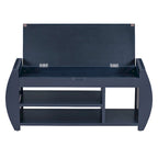 Banc de rangement 2 places avec coussin – Noir / Naturel / Bleu marine / Espresso / Blanc antique