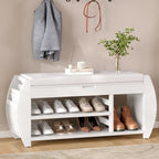 Banc de rangement 2 places avec coussin – Noir / Naturel / Bleu marine / Espresso / Blanc antique