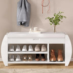 Banc de rangement 2 places avec coussin – Noir / Naturel / Bleu marine / Espresso / Blanc antique