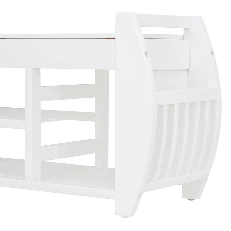 Banc de rangement 2 places avec coussin – Noir / Naturel / Bleu marine / Espresso / Blanc antique