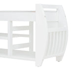Banc de rangement 2 places avec coussin – Noir / Naturel / Bleu marine / Espresso / Blanc antique