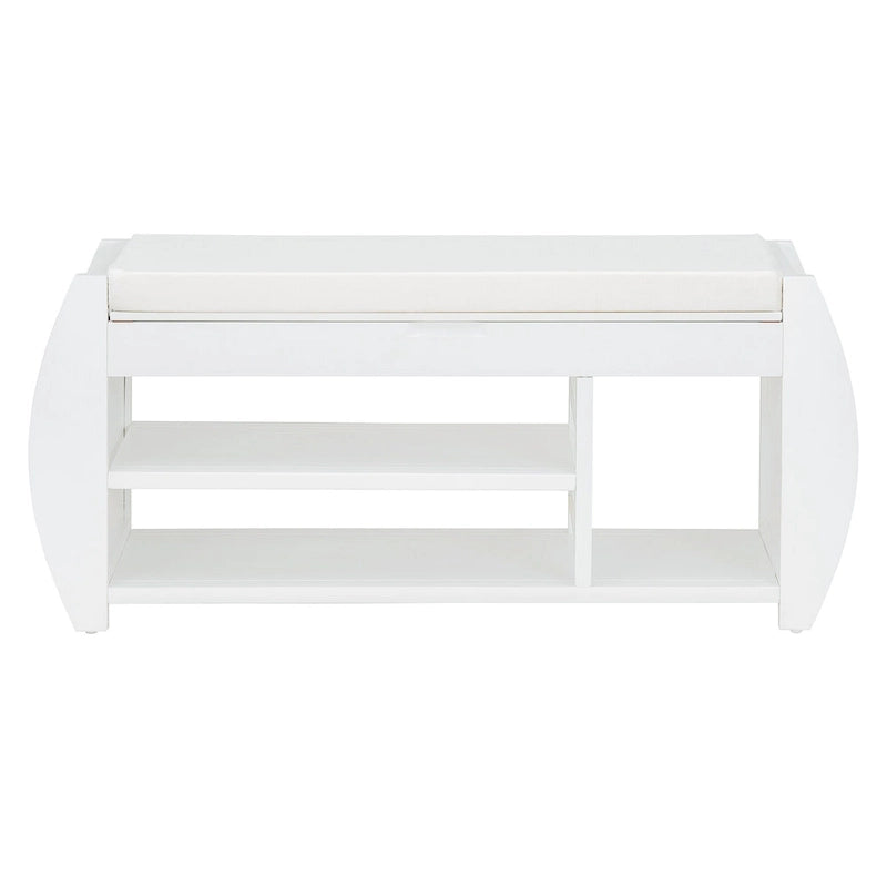 Banc de rangement 2 places avec coussin – Noir / Naturel / Bleu marine / Espresso / Blanc antique