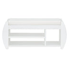 Banc de rangement 2 places avec coussin – Noir / Naturel / Bleu marine / Espresso / Blanc antique