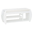 Banc de rangement 2 places avec coussin – Noir / Naturel / Bleu marine / Espresso / Blanc antique