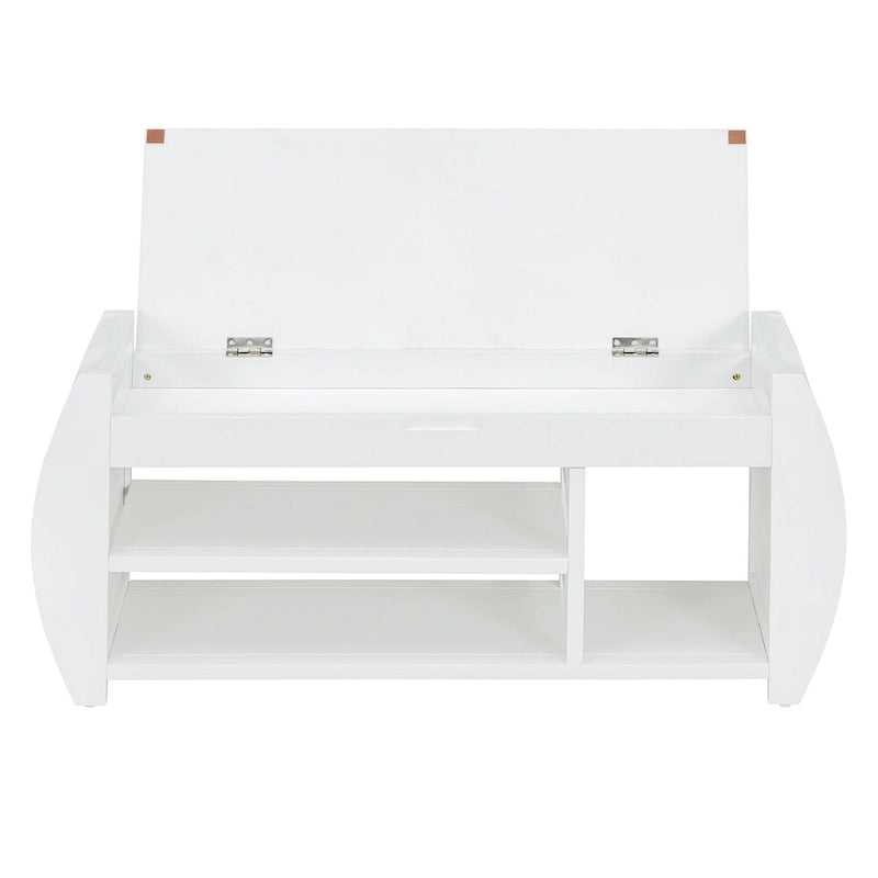 Banc de rangement 2 places avec coussin – Noir / Naturel / Bleu marine / Espresso / Blanc antique