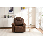 Fauteuil inclinable releveur marron avec massage et chaleur, une place