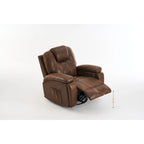 Fauteuil inclinable releveur marron avec massage et chaleur, une place