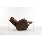 Fauteuil inclinable releveur marron avec massage et chaleur, une place