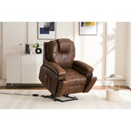 Fauteuil inclinable releveur marron avec massage et chaleur, une place
