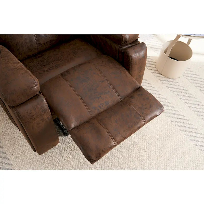 Fauteuil inclinable releveur marron avec massage et chaleur, une place