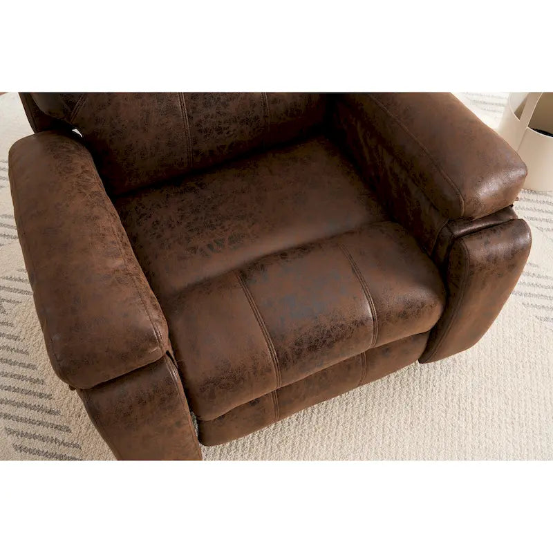 Fauteuil inclinable releveur marron avec massage et chaleur, une place