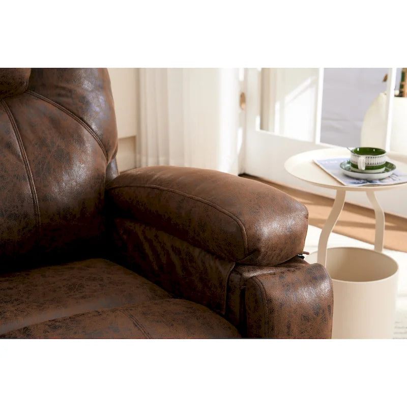 Fauteuil inclinable releveur marron avec massage et chaleur, une place