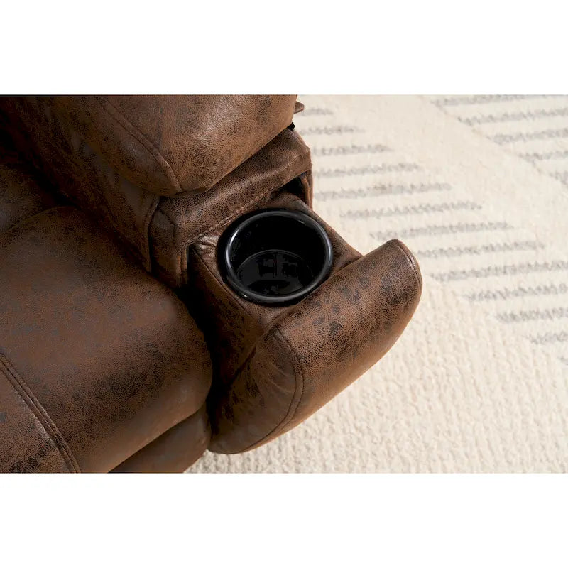 Fauteuil inclinable releveur marron avec massage et chaleur, une place