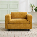 Fauteuil d'appoint en velours surdimensionné – Jaune / Beige / Bleu, une place