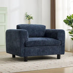 Fauteuil d'appoint en velours surdimensionné – Jaune / Beige / Bleu, une place