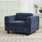 Fauteuil d'appoint en velours surdimensionné – Jaune / Beige / Bleu, une place