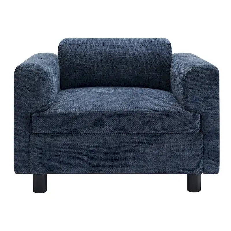 Fauteuil d'appoint en velours surdimensionné – Jaune / Beige / Bleu, une place