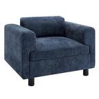 Fauteuil d'appoint en velours surdimensionné – Jaune / Beige / Bleu, une place