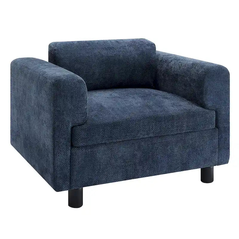 Fauteuil d'appoint en velours surdimensionné – Jaune / Beige / Bleu, une place
