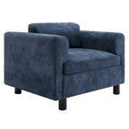 Fauteuil d'appoint en velours surdimensionné – Jaune / Beige / Bleu, une place