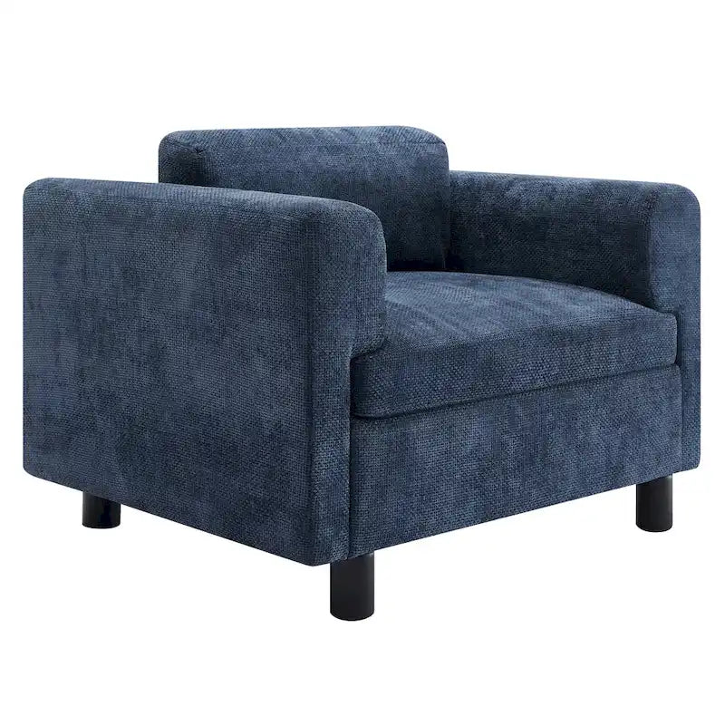Fauteuil d'appoint en velours surdimensionné – Jaune / Beige / Bleu, une place