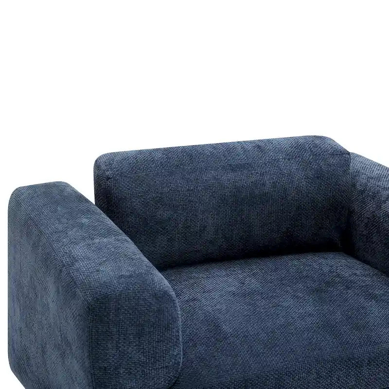 Fauteuil d'appoint en velours surdimensionné – Jaune / Beige / Bleu, une place