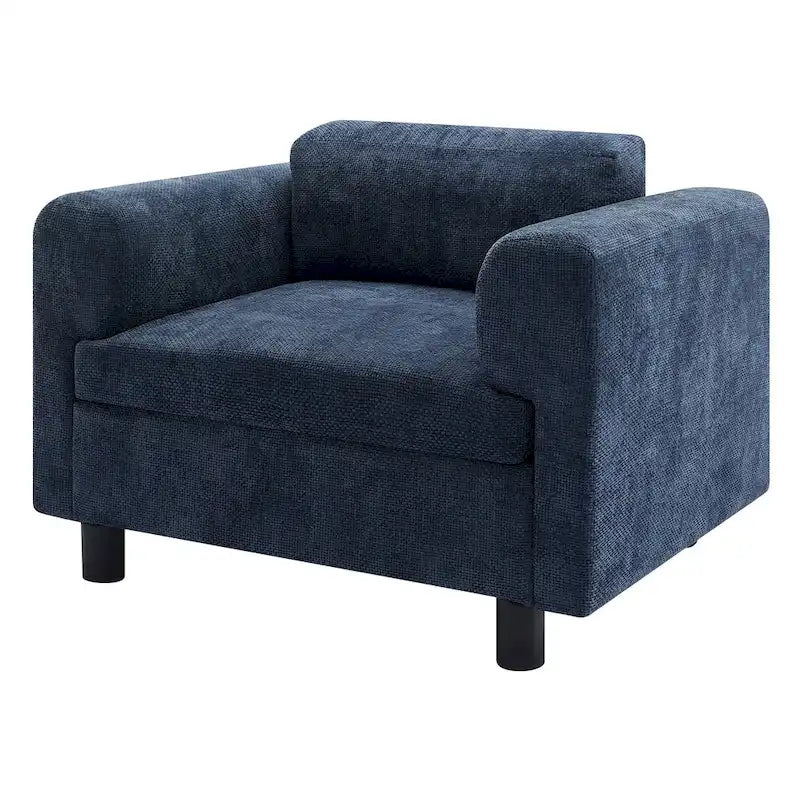 Fauteuil d'appoint en velours surdimensionné – Jaune / Beige / Bleu, une place
