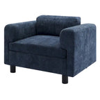 Fauteuil d'appoint en velours surdimensionné – Jaune / Beige / Bleu, une place
