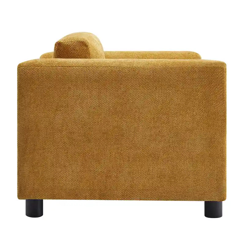 Fauteuil d'appoint en velours surdimensionné – Jaune / Beige / Bleu, une place