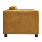 Fauteuil d'appoint en velours surdimensionné – Jaune / Beige / Bleu, une place