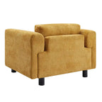 Fauteuil d'appoint en velours surdimensionné – Jaune / Beige / Bleu, une place