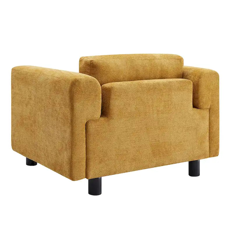 Fauteuil d'appoint en velours surdimensionné – Jaune / Beige / Bleu, une place