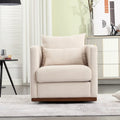 Fauteuil pivotant rond en chenille beige / marron / noir carbone / gris foncé, une place