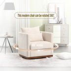 Fauteuil pivotant rond en chenille beige / marron / noir carbone / gris foncé, une place