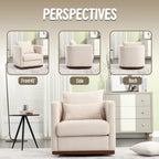 Fauteuil pivotant rond en chenille beige / marron / noir carbone / gris foncé, une place
