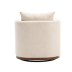 Fauteuil pivotant rond en chenille beige / marron / noir carbone / gris foncé, une place