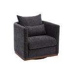Fauteuil pivotant rond en chenille beige / marron / noir carbone / gris foncé, une place