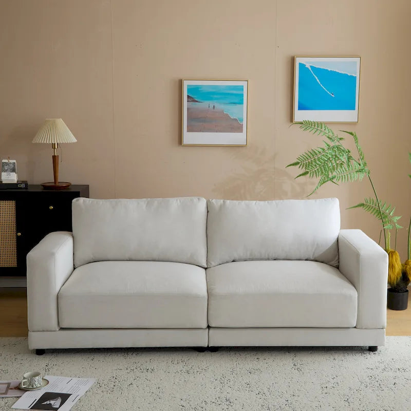 Christopher Knight Home - Grace 81  Modern Upholstery Sofa Loveseat with Square Arms