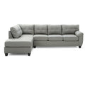 Tufted Reversible Faux Leather L-Shape Sectional Sofa - 111  - Gray