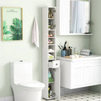 Meuble de rangement haut et étroit blanc peint avec tiroir, simple