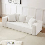88.97  Corduroy Modular 3-Seater Sofa with 5 Toss Pillows and Spacious Design