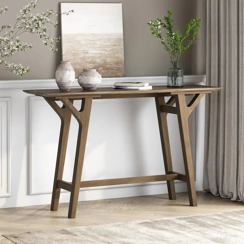 Console en noyer gris de style Mid-Century, 1 pièce