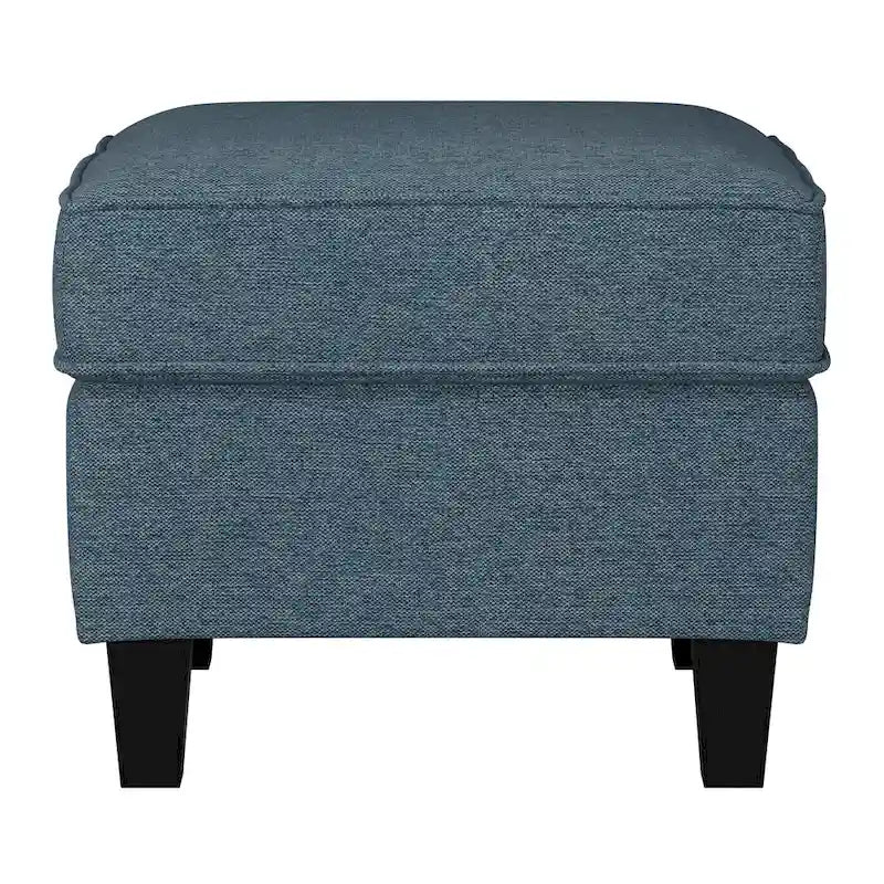 Fauteuil accentué gris clair / taupe / gris foncé / bleu avec pouf, ensemble de 2 pièces, 1 place