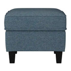 Fauteuil accentué gris clair / taupe / gris foncé / bleu avec pouf, ensemble de 2 pièces, 1 place