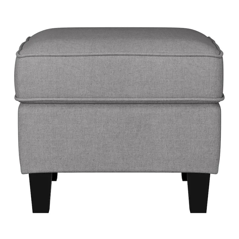 Fauteuil accentué gris clair / taupe / gris foncé / bleu avec pouf, ensemble de 2 pièces, 1 place