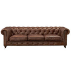 Canapé Chesterfield Century - Cuir châtaigne clair