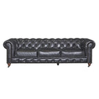 Canapé Chesterfield Century - Cuir châtaigne clair