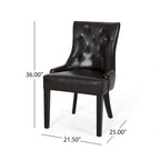 Chaises de salle à manger capitonnées contemporaines marron et expresso, lot de 4